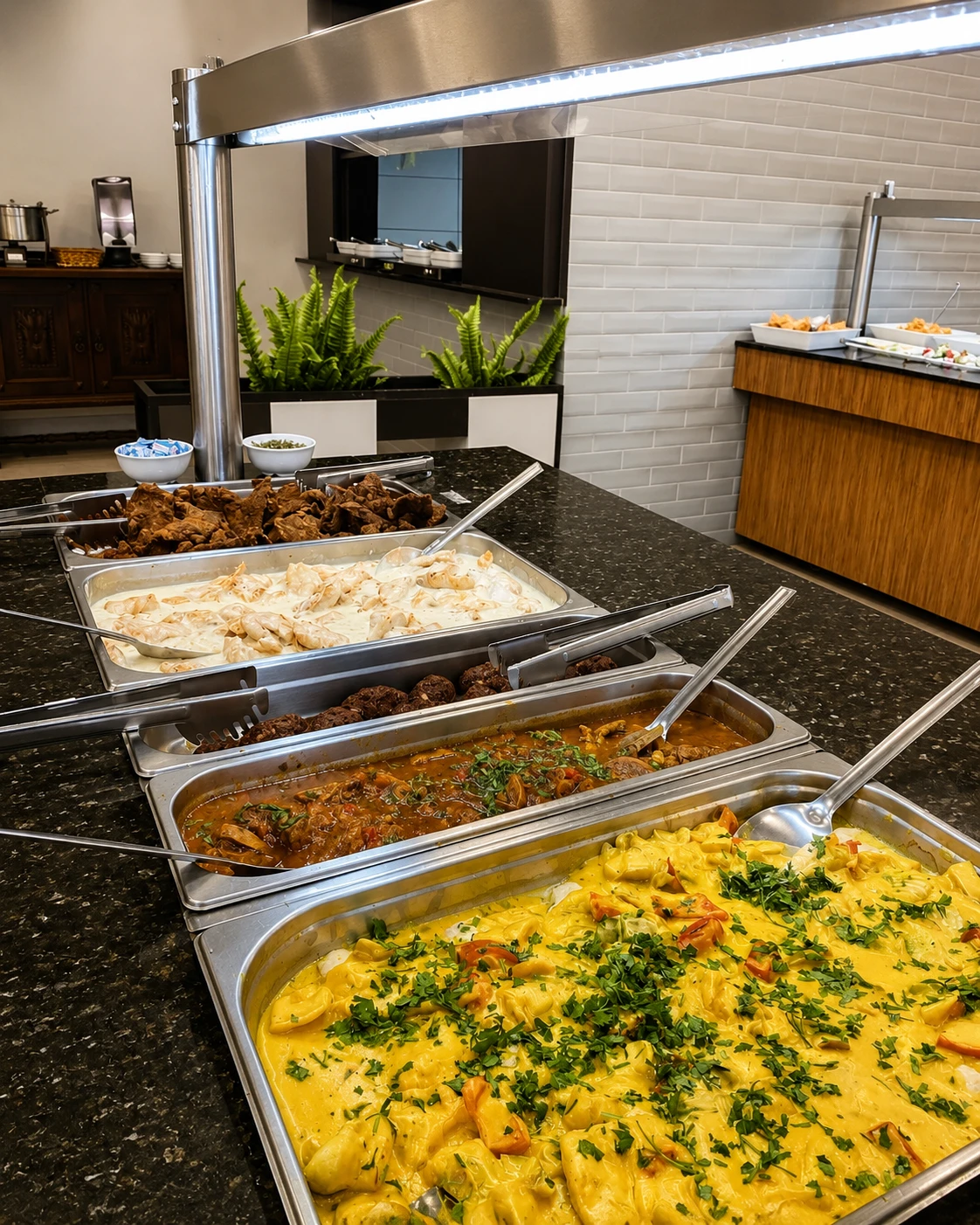 Variedade de comida do buffet em São Leopoldo